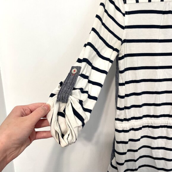 POSTMARK ANTHROPOLOGIE ANTHRO Rowena Tunic White Navy Blue Striped Chambray Top - Picture 11 of 16